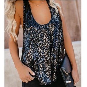 Eight Sixty Black Sequin Top